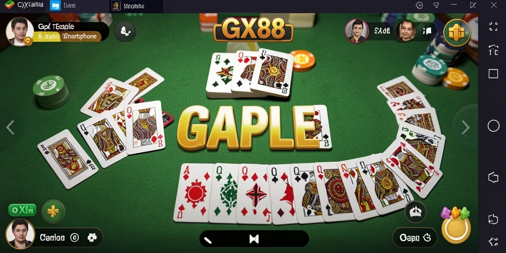Tampilan gameplay Gaple yang seru dan menyenangkan.