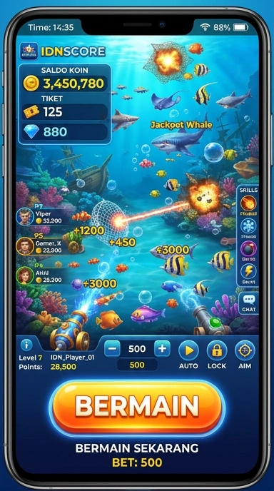 Tampilan utama aplikasi idnscore dengan berbagai pilihan aplikasi.